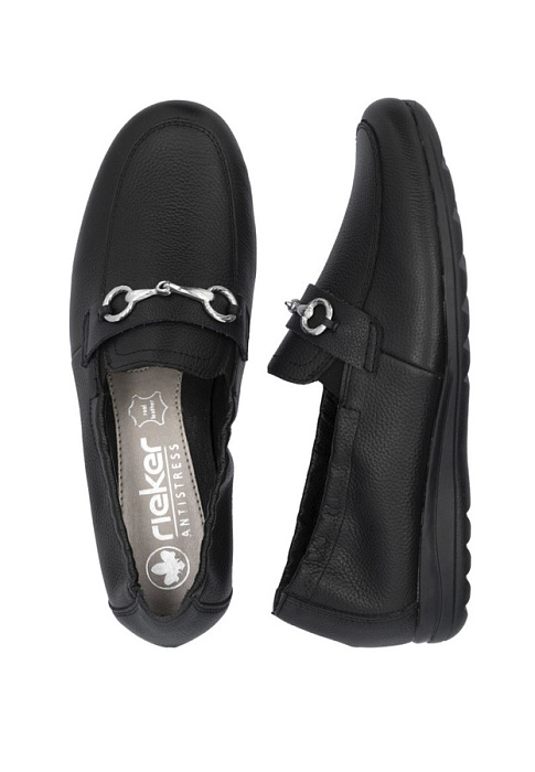 Женские мокасины RIEKER черные, артикул L9354-00