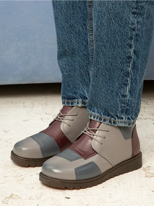 Женские ботинки eObuv серые, артикул DB-W24-WLM3-01-14