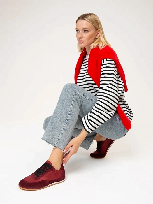 Женские кроссовки SOFIA-ALEXANDRA бордовые, артикул LT191-2-V