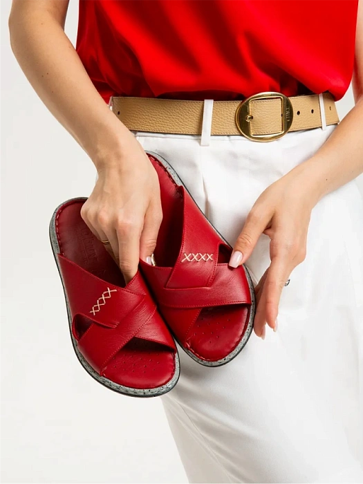 Женские сабо eObuv красные, артикул D25YT-1385-02