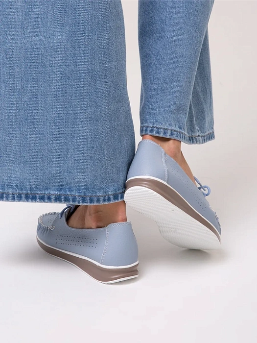 Женские мокасины Donna Daniella  голубые, артикул 12F2-2-102