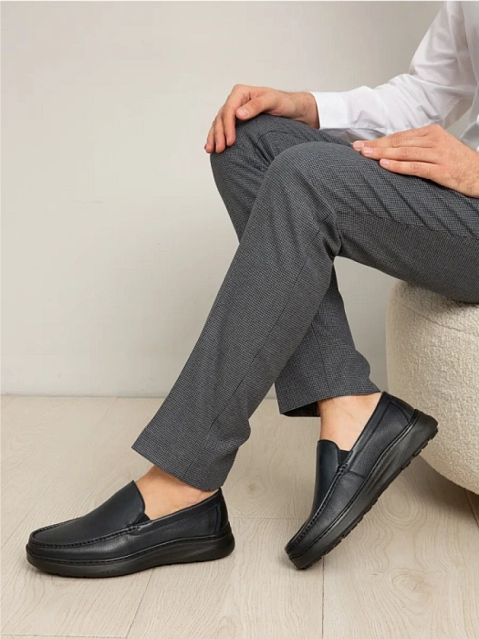 Мужские мокасины BRUNO RENZONI  синие, артикул 2465A-1-C18