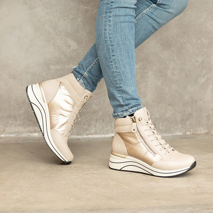 Женские ботинки basic REMONTE бежевые, артикул D0T72-60