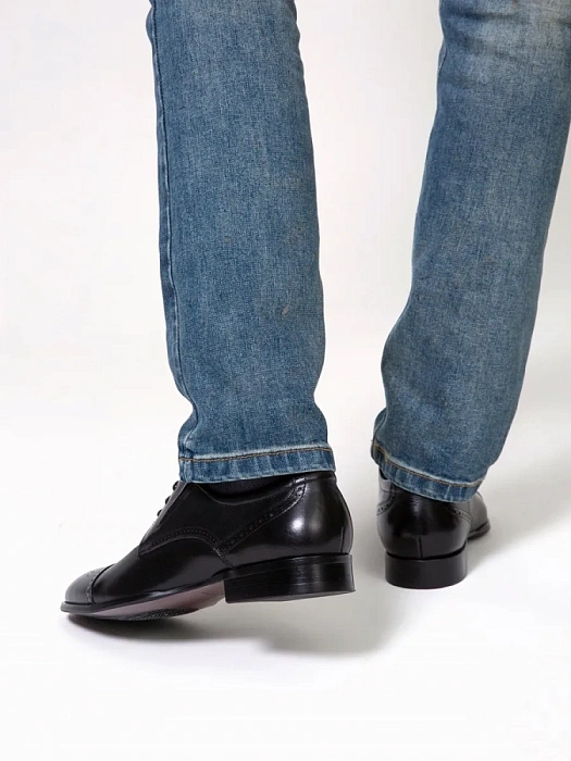 Мужские туфли BRUNO RENZONI  черные, артикул 5526A-707A