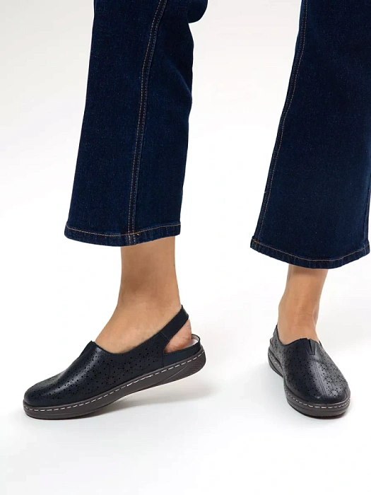 Женские слингбэки eObuv синие, артикул 52E-LQFR026-2