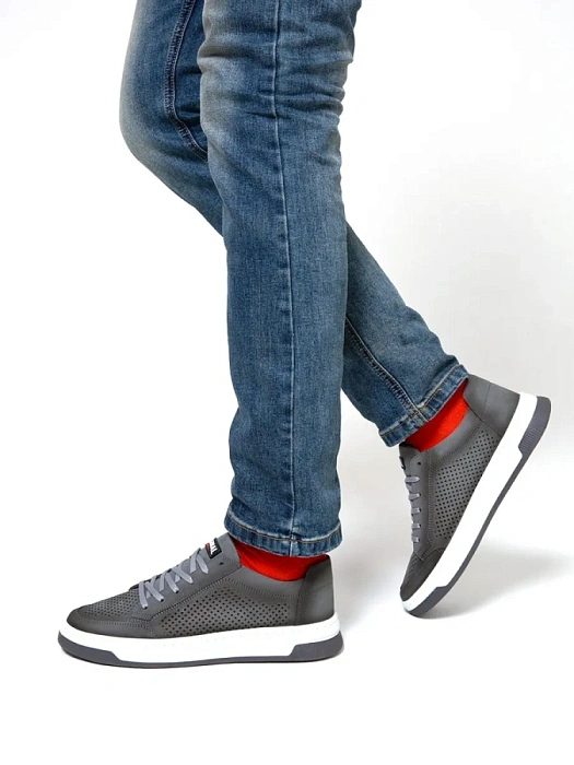 Мужские кеды BRUNO RENZONI  серые, артикул 033.261103