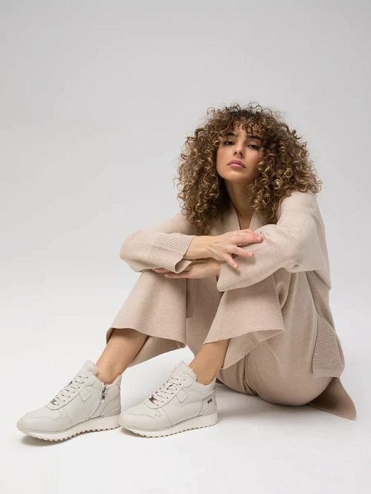 Женские ботинки basic eObuv белые, артикул 9-76220-41-412