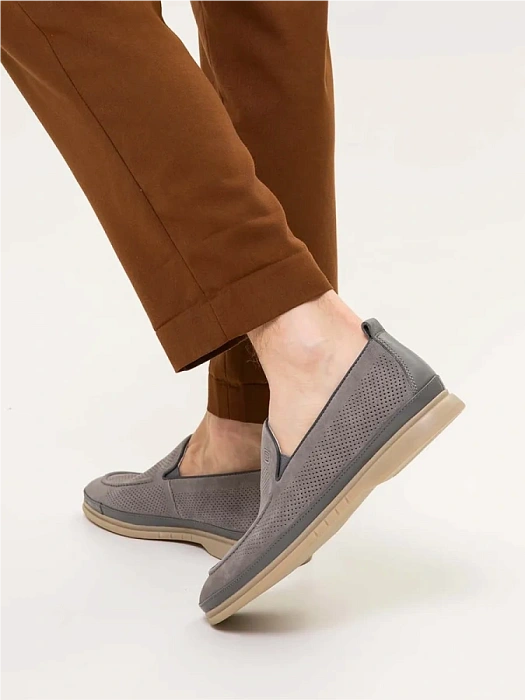 Мужские лоферы BRUNO RENZONI  серые, артикул MC082BB-4B