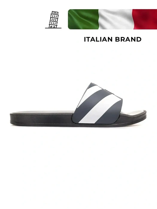 Мужские слайдеры BRUNO RENZONI  серые, артикул 837800/01-02BR