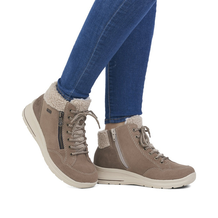 Женские ботинки basic RIEKER коричневые, артикул L7701-24