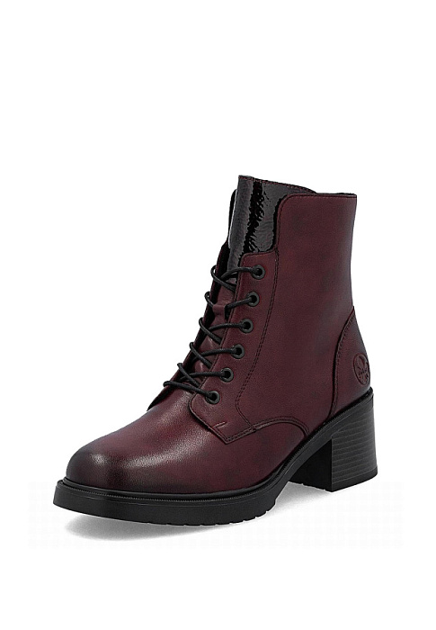 Женские ботинки RIEKER бордовые, артикул Y5200-35