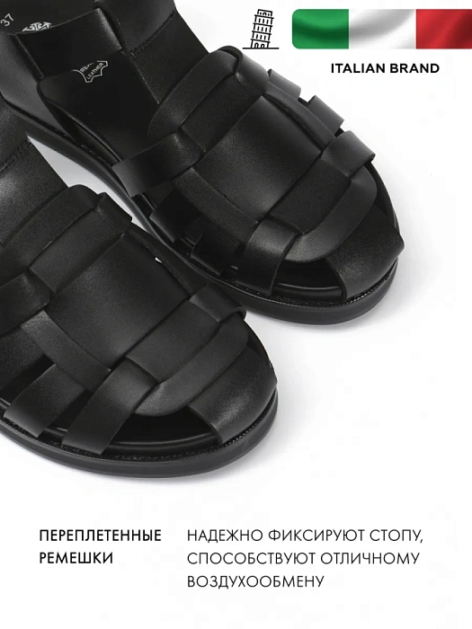 Женские сандалии FEDERICA RODARI черные, артикул 17EOB-Z15200-H019-14Q-22SS