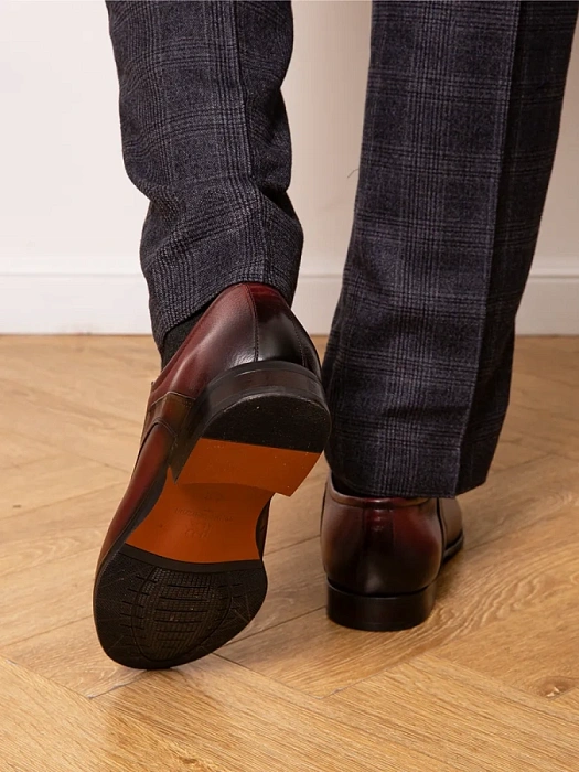 Мужские туфли BRUNO RENZONI  бордовые, артикул YS260AB-H28C-NP