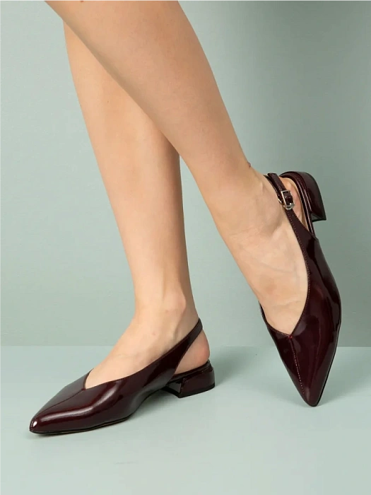 Женские слингбэки FEDERICA RODARI бордовые, артикул 43E-H5176-B82981-11