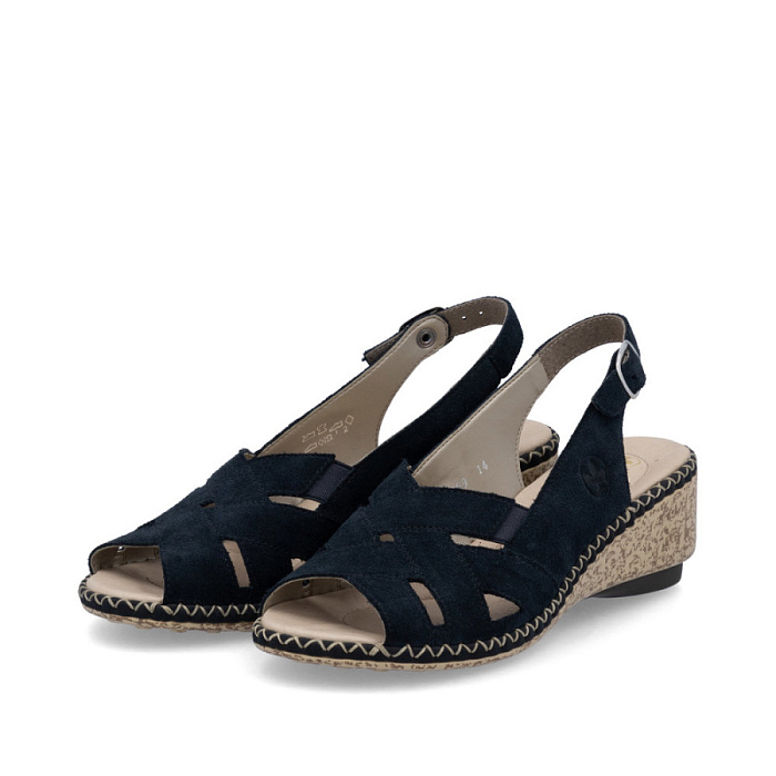 Женские босоножки  RIEKER синие, артикул 66189-14