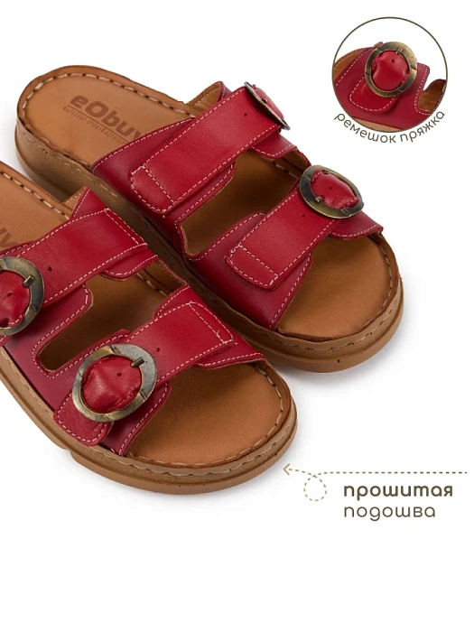 Женские шлепанцы eObuv красные, артикул D25YT-1145