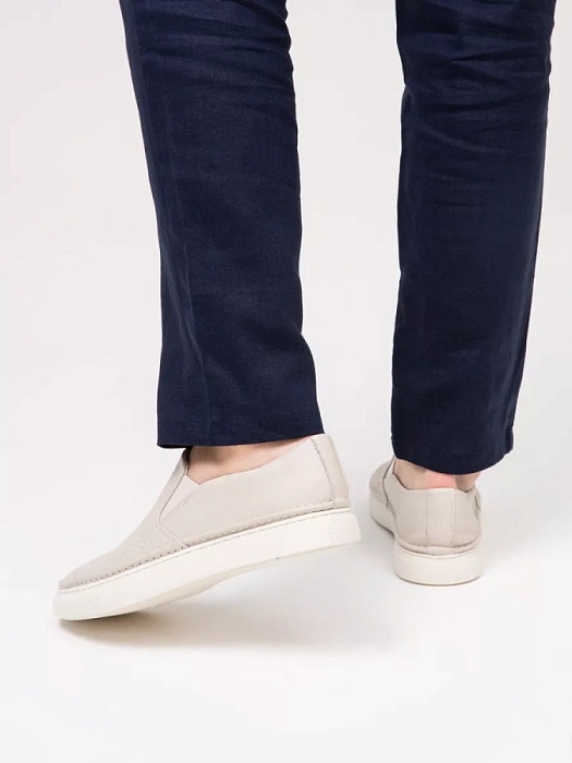 Мужские слипоны BRUNO RENZONI  бежевые, артикул JJ2238K-2