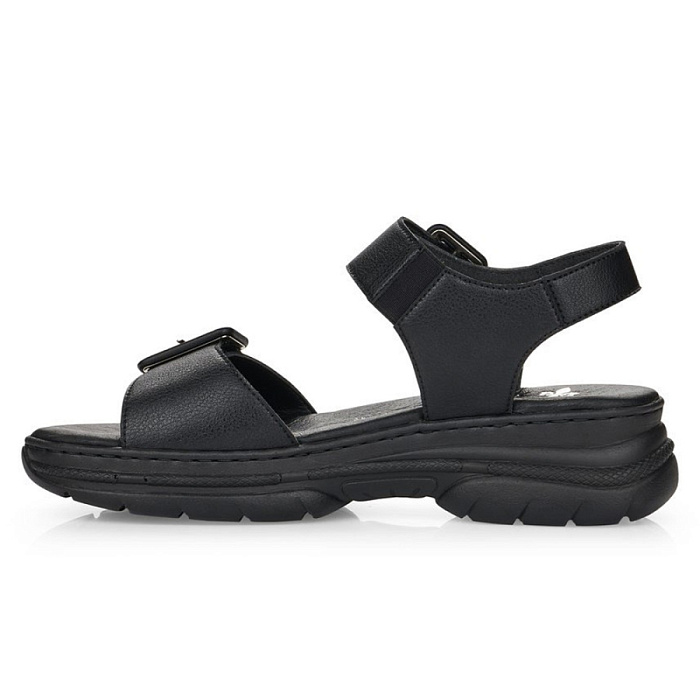 Женские босоножки  RIEKER черные, артикул 66680-00