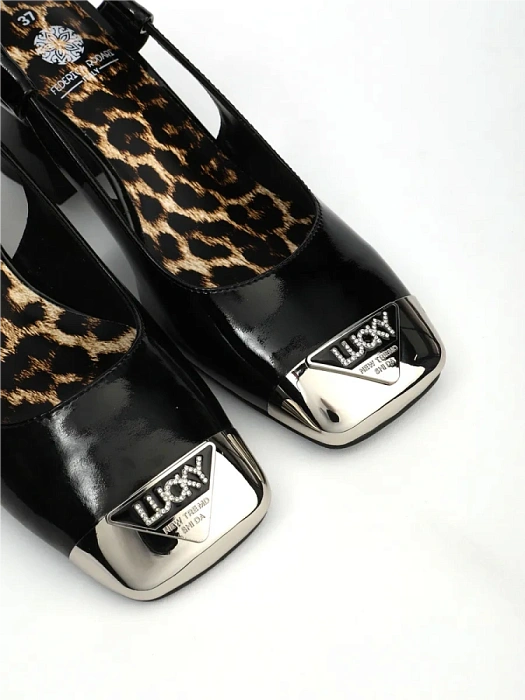 Женские слингбэки FEDERICA RODARI черные, артикул 43E-T1178-L95010-2