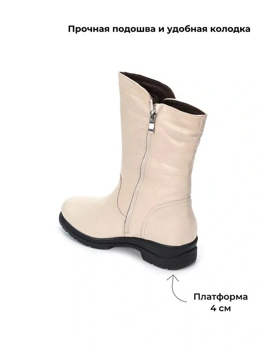 Женские полусапоги eObuv белые, артикул 9-76410-41-123