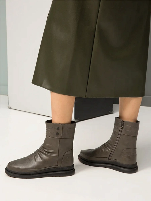 Женские ботинки basic Donna Daniella  серые, артикул D233-PR-03-C-Q