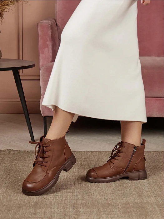 Женские ботинки eObuv коричневые, артикул CTW24-BWLM3-017B(L)