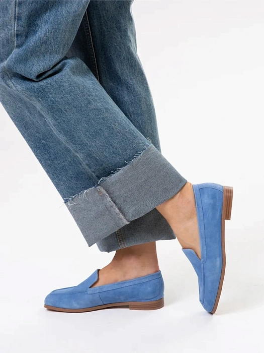 Женские лоферы SOFIA-ALEXANDRA голубые, артикул 38E-HF695-B