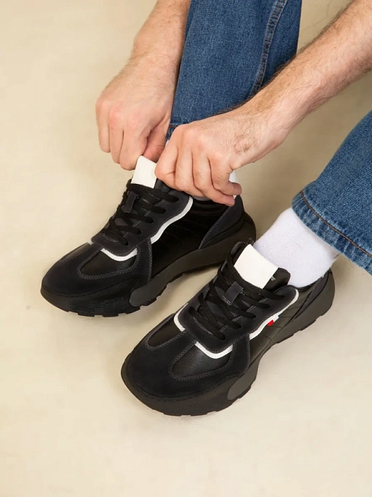 Мужские кроссовки BRUNO RENZONI  черные, артикул ZCA8980T-B9