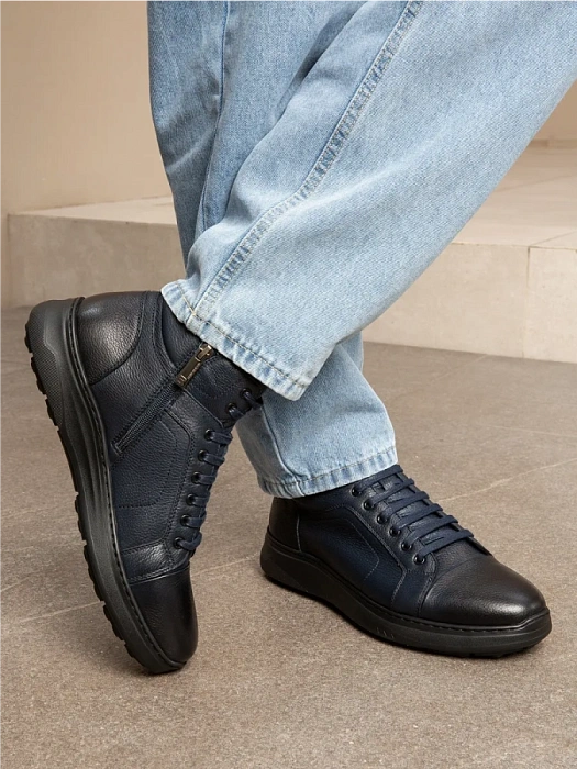 Мужские ботинки BRUNO RENZONI  синие, артикул 983X-16R-TA49