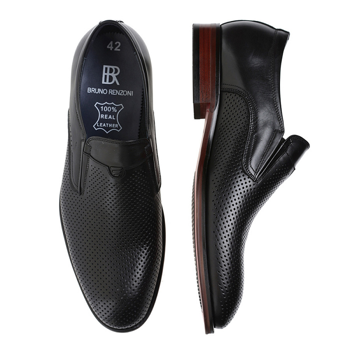 Мужские туфли basic BRUNO RENZONI  черные, артикул 5491B-712A