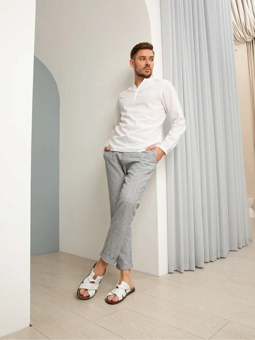 Мужские слайдеры BRUNO RENZONI  белые, артикул 028.6025-10