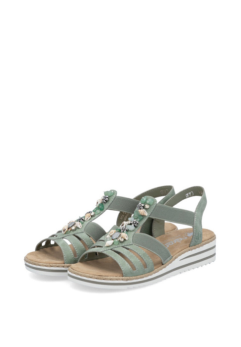 Женские босоножки  RIEKER зеленые, артикул V0649-52
