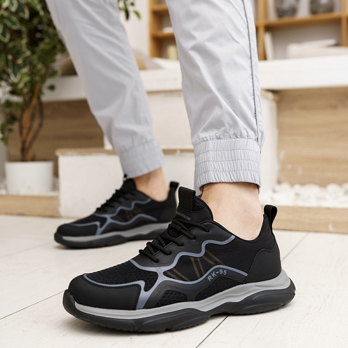 Мужские кроссовки BRUNO RENZONI  черные, артикул HGLB70033-1