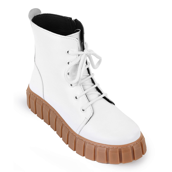 Женские ботинки eObuv белые, артикул 136-210-02-VIZON