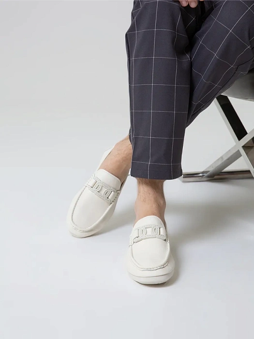 Мужские мокасины BRUNO RENZONI  белые, артикул WL2352-2