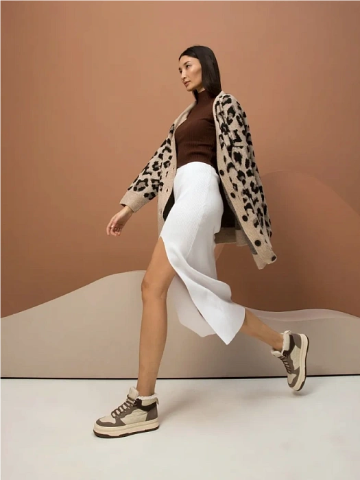 Женские ботинки basic FEDERICA RODARI бежевые, артикул 42E-L609-2B