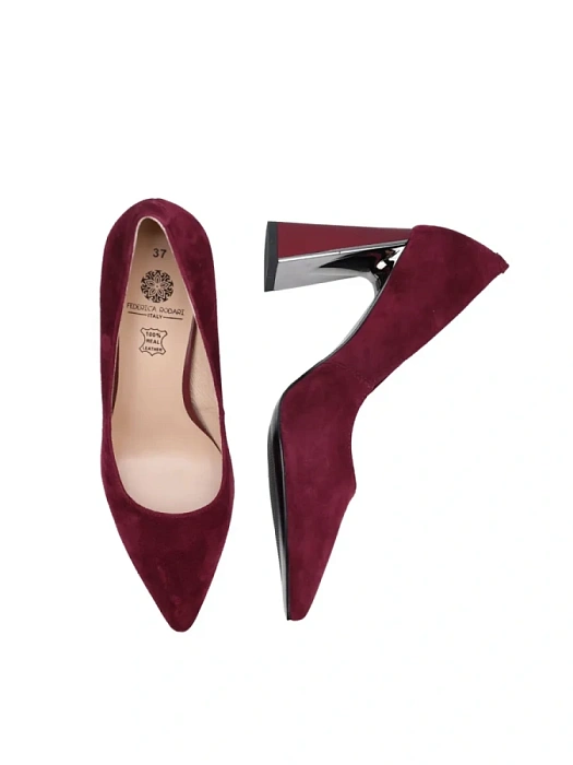 Женские туфли лодочки basic FEDERICA RODARI бордовые, артикул HF52-B25D2