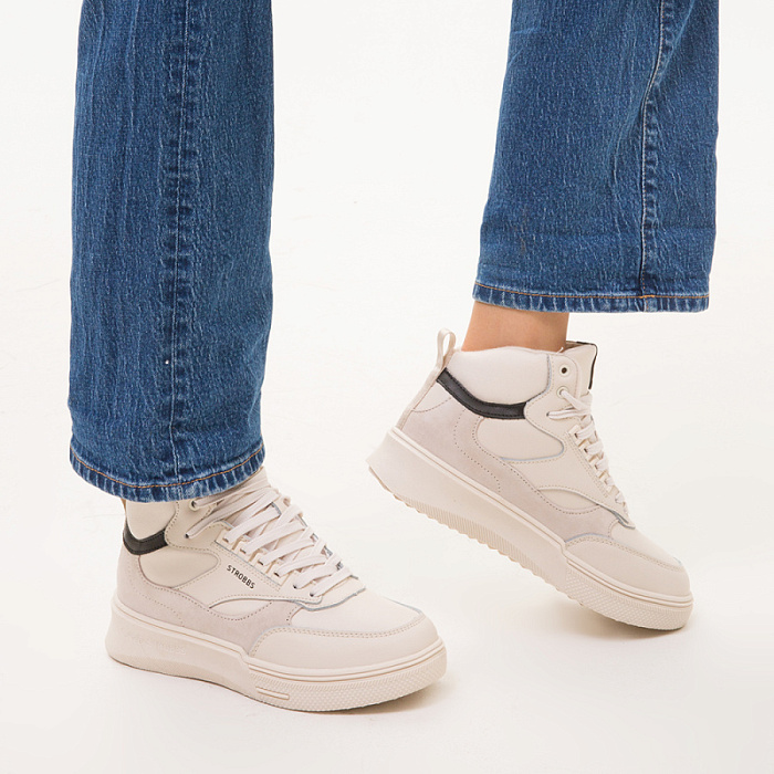 Женские ботинки basic STROBBS бежевые, артикул F8456-16