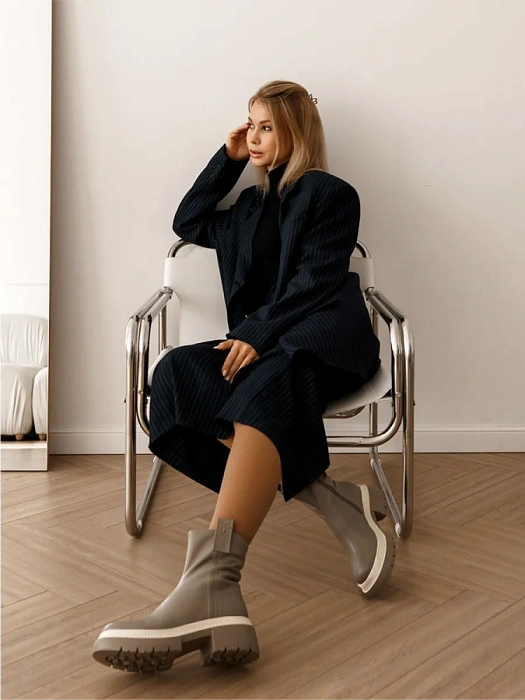 Женские ботинки basic FEDERICA RODARI серые, артикул 4E-1124-502