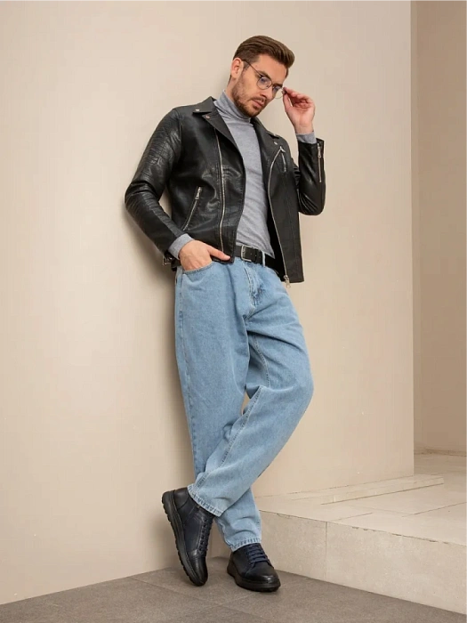 Мужские ботинки BRUNO RENZONI  синие, артикул 983X-16R-TA49