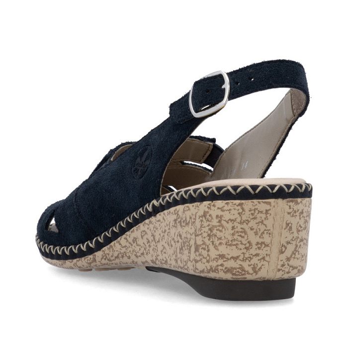 Женские босоножки  RIEKER синие, артикул 66189-14