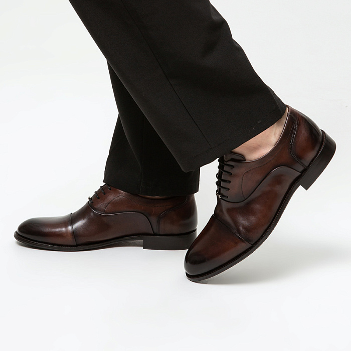 Мужские оксфорды BRUNO RENZONI  коричневые, артикул BR16771-MB