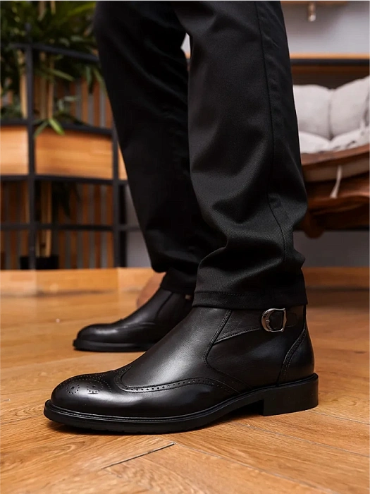 Мужские ботинки basic BRUNO RENZONI  черные, артикул 5498X-700A-R