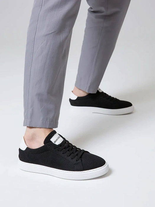 Мужские кеды BRUNO RENZONI  черные, артикул ZS23132-1