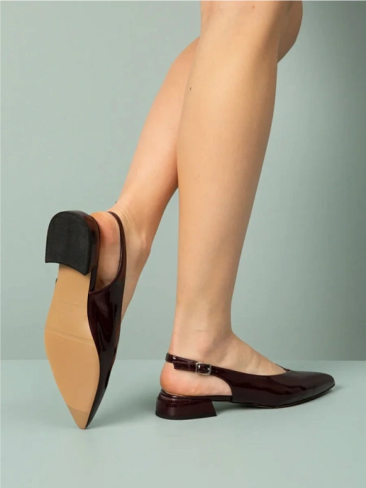 Женские слингбэки FEDERICA RODARI бордовые, артикул 43E-H5176-B82981-11