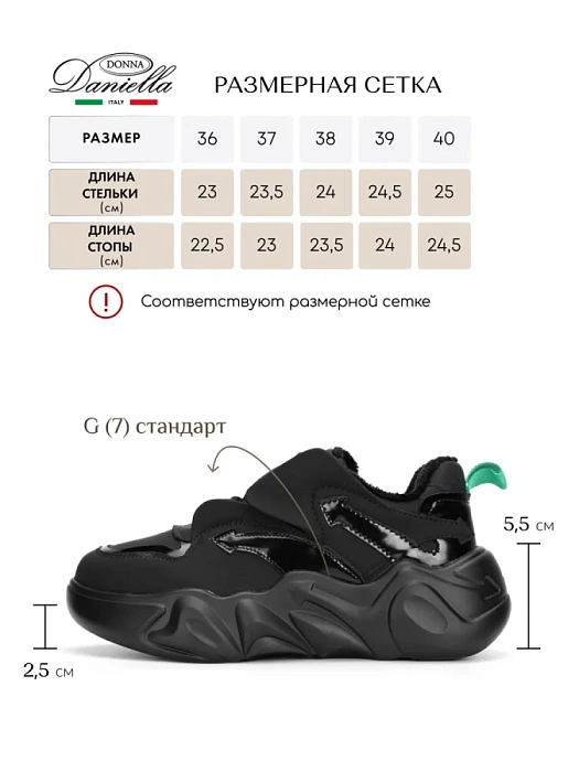 Женские кроссовки Donna Daniella  черные, артикул D232-ANB-01-A-R