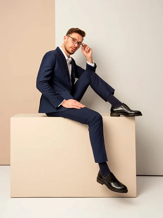 Мужские броги BRUNO RENZONI  черные, артикул 5485A-706A