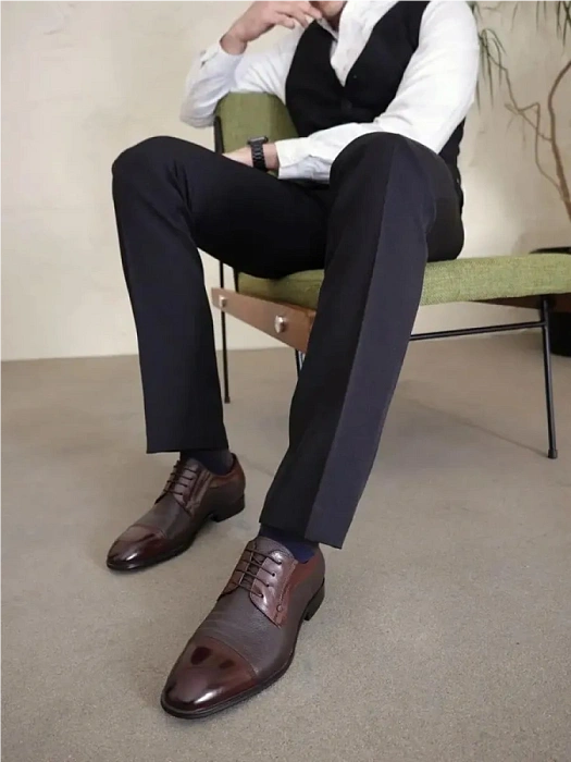 Мужские дерби BRUNO RENZONI  коричневые, артикул 5281A-775B