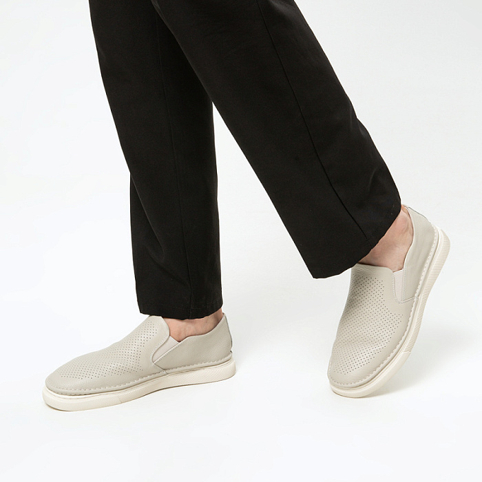 Мужские слипоны BRUNO RENZONI  бежевые, артикул BR16706-MB