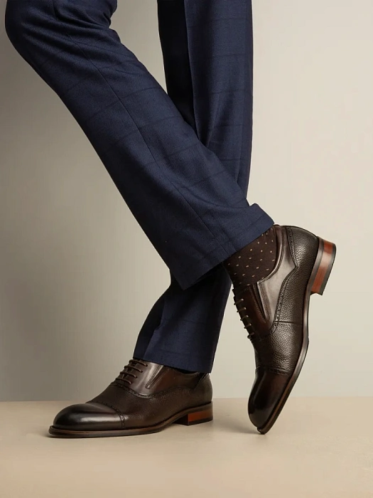 Мужские оксфорды BRUNO RENZONI  коричневые, артикул 5408A-910L